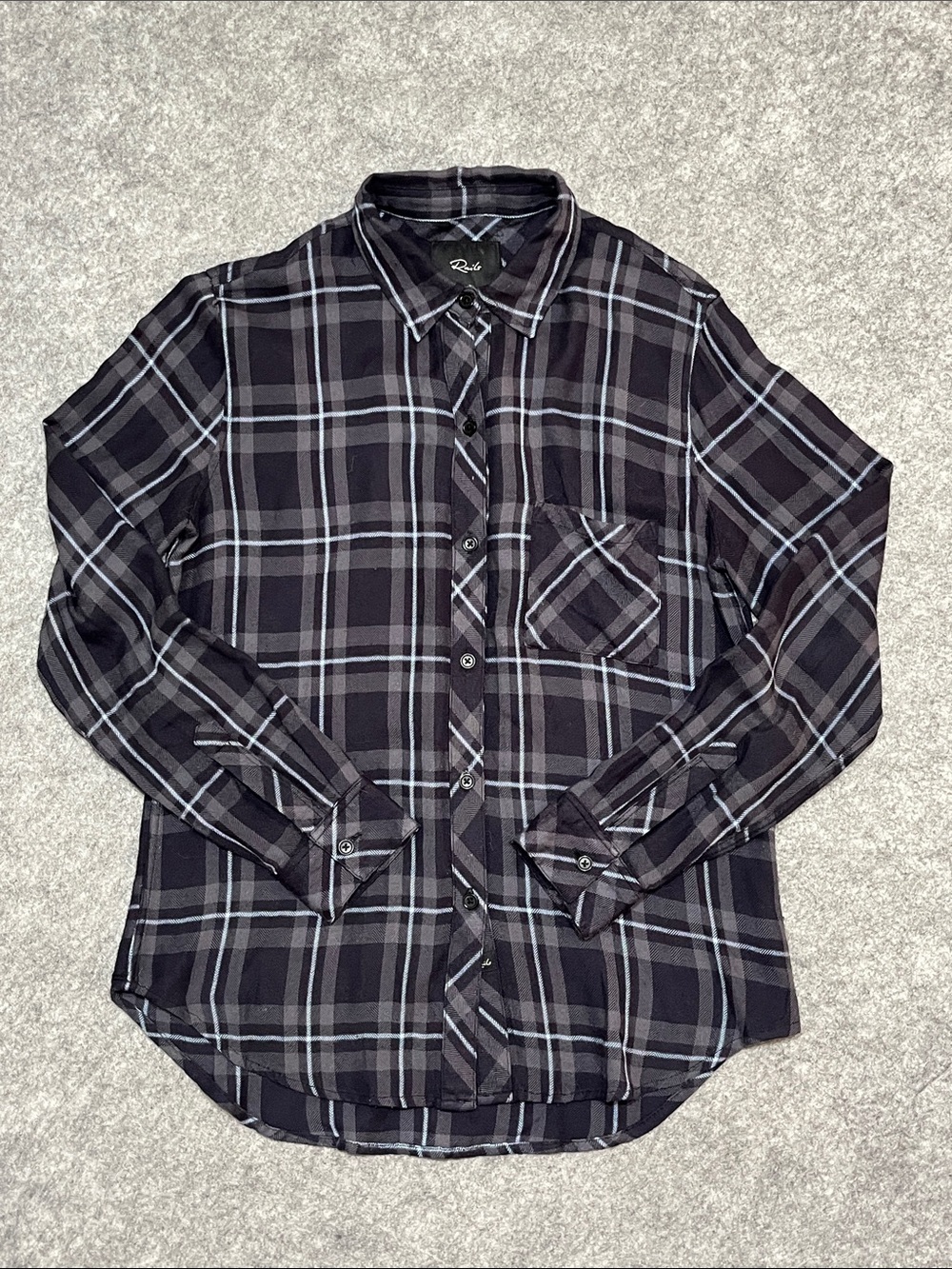 Rails Navy & Gray Plaid Button-Up Shirt